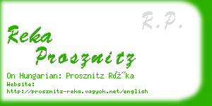 reka prosznitz business card